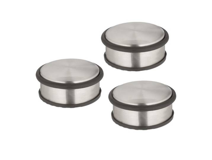 Relaxdays Deurstopper rvs set van 3