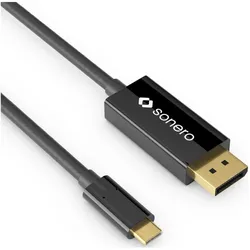 Sonero USB Typ C — DisplayPort (1.50 m), Videokabel, Schwarz