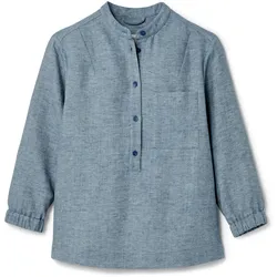 Nah/Studio Bluse - Baumwoll-Leinen-Mix - Gr. 36 - blau