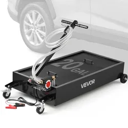 VEVOR Ölwechselkanister mit Niedrigem Profil, 75 L Fassungsvermögen, Ölauffangwanne mit Elektrischer Pumpe & 2,2 m Schlauch, Passend für Autos, SUVs, LKWs, Motorräder, Geländefahrzeuge, Metall