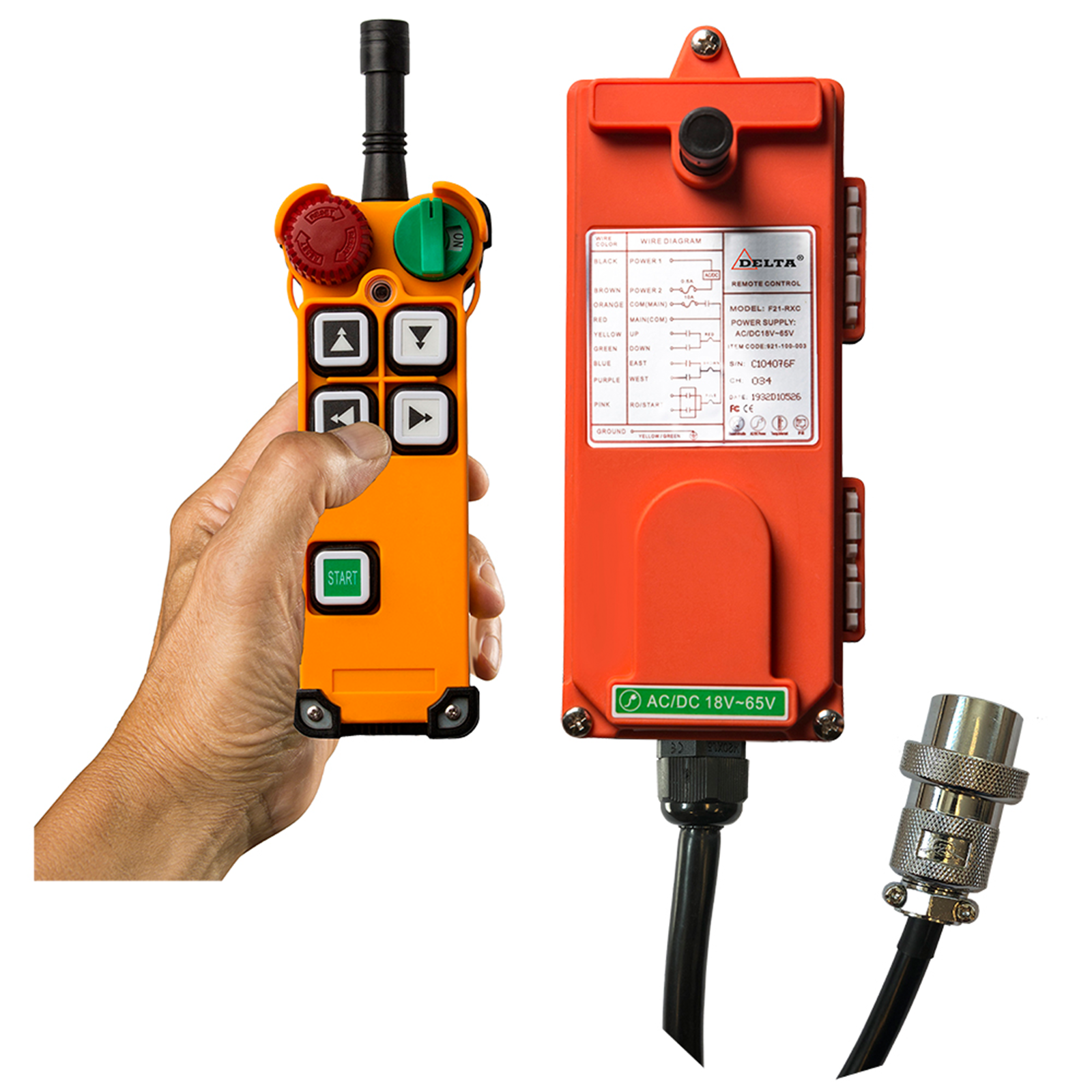 Delta Hoisting Delta Funksteuerung für den DELTA® Kettenzug DTS/DMS 4 Tasten auf/ab/links/rechts - 2 Geschwindigkeit SG.RC.0402