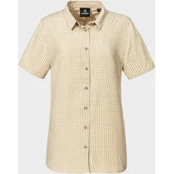 Outdoorbluse SCHÖFFEL "CIRC Blouse Style Dalfoss WMN", Damen, Gr. 42, 9040, natur, Oberstoff: 100% Polyester, Basic, V-Ausschnitt, Blusen