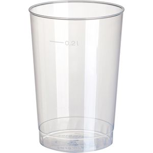 Papstar Trinkbecher 16135, transparent, PP, Kunststoff, Mehrweg, unzerbrechlich, 0,2 l, 40 Stück
