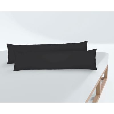 Seitenschläferkissenbezug BIBERNA "Michi", schwarz, B:40cm L:140cm, Feinjersey, Obermaterial: 100% Baumwolle, Kissenbezüge
