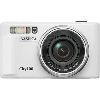 YASHICA Kompaktkamera "City 100", weiß, B:10,6cm H:6,55cm T:6,13cm, Fotokameras