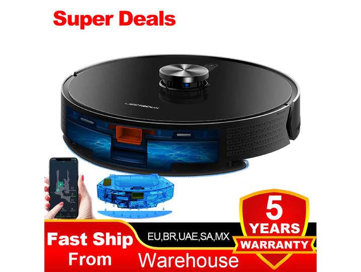 (Code Promo:AEAE10) Aspirateur robot hybride Liectroux ,navigation laser Lidar,carte multi-étages,nettoyage humide en forme de Y,zone sélective,reprise du point d'arrêt,Invites vocales multilingue