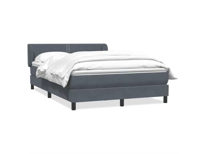 hliofuir Boxspringbett 160x210 cm mit Matratze Samt Dunkelgrau Ergonomisches Doppelbett Komplettset aus dunkelgrauem Samtstoff inklusive Kopfteil für ein modernes Schlafzimmer.