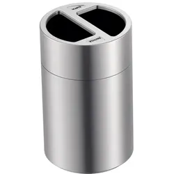 Großvolumiger Recycling-Mülleimer 2 x 60 L Aluminium Recycling Behälter mit 2 Kunststoffinneneimern