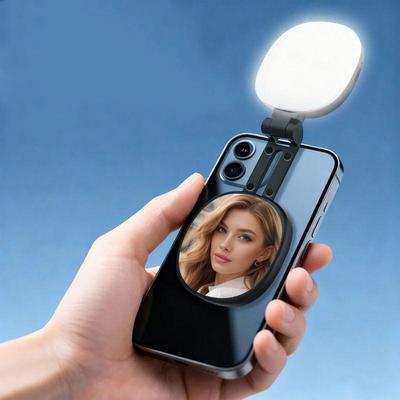 Inspired Deals Magnetic Selfie Mirror Light, Portable Magnetic Selfie Light With 3 Color Modes purple