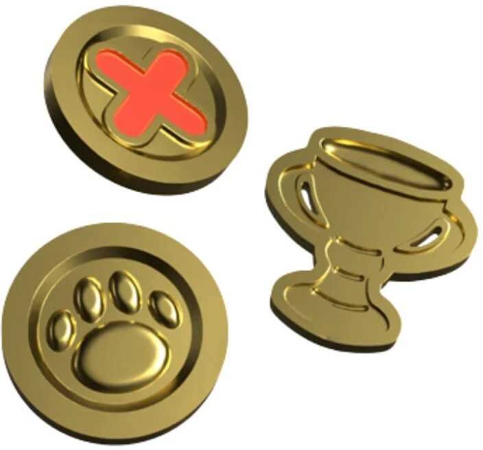 Super Auto Pets Card Battle: Coin ; Trophy Upgrade Set for Card Games by Plaid Hat Games, Zinc Alloy, 2-Player