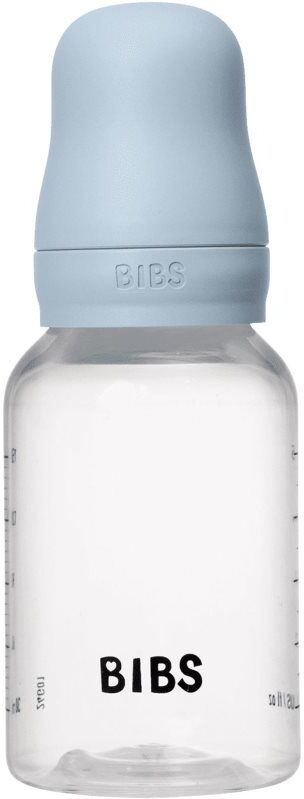 BIBS Anti-Colic Baby Bottle Silicone biberon anti-coliques avec tétine en silicone Baby Blue 1 pcs