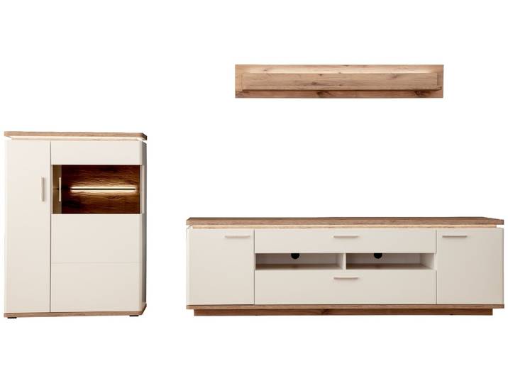 Stylife Wandkombination PALERMO, Weiß, Holznachbildung