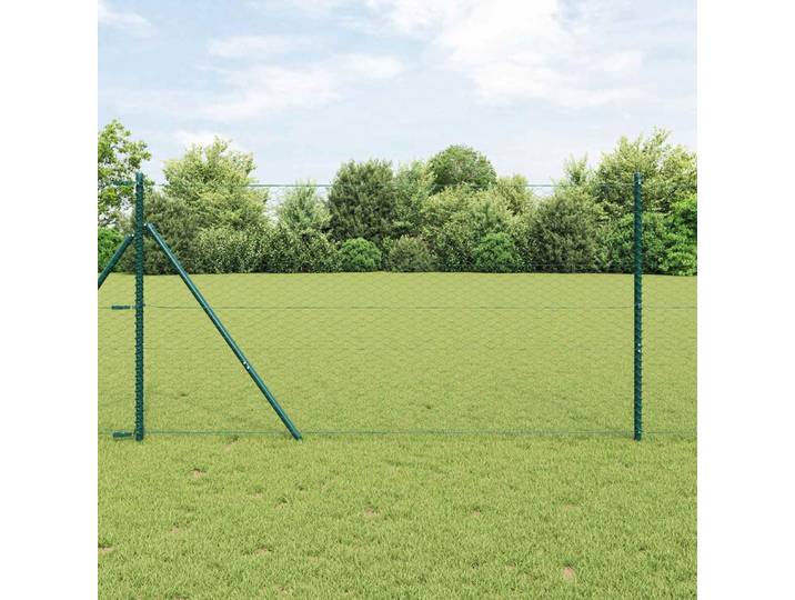 vidaXL Sechseckgeflechtzaun 1,4 x 10 m PVC Grün