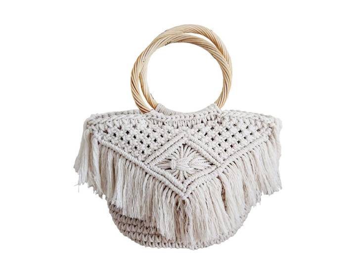 Sac cabas en crochet, blanc