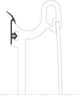 Pressalit PLUS sealing strip for horizontal wall rail V8530