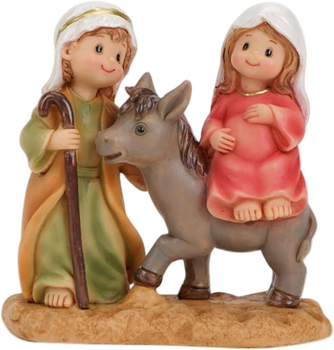 Heilige Familie Standbeeld - Religieuze Figuur - Spirituele Decoratie - Hoogte: 15 cm - Multicolor