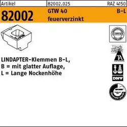 Lindapter-Klemmen ART 82002  GT B LM 12 feuerverzinkt, lang *** S