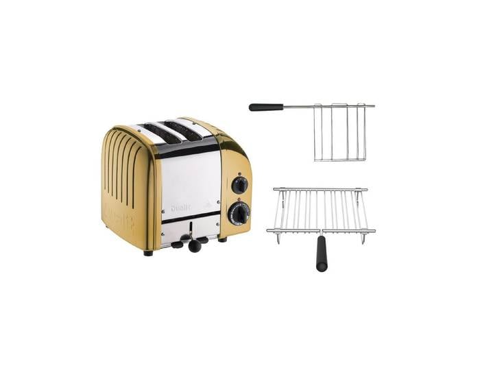 Dualit Toaster Dualit Paket 2, 2er Toaster mit Sandwichzange und Brötchenaufsatz