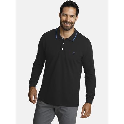 Langarm-Poloshirt JAN VANDERSTORM "Langarm-Poloshirt ELLIS", Herren, Gr. XL, schwarz, Obermaterial: 100% Baumwolle CO., Shirts