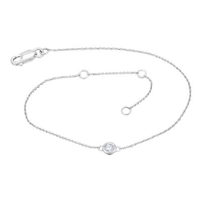 Goldarmband ONE ELEMENT "0,13 ct Diamant Brillant Armband aus 585 Weißgold 19 cm", silber, Armbänder, Damen, 19, Gold Weißgold 585, Gold, Weißgold 585, Goldarmband, Elegant & beständig – Diamantdetails mit feinem Funkeln