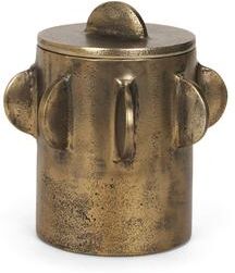 Mercana Deacon Large Matte Black Metal Canister with Sculptural Handles