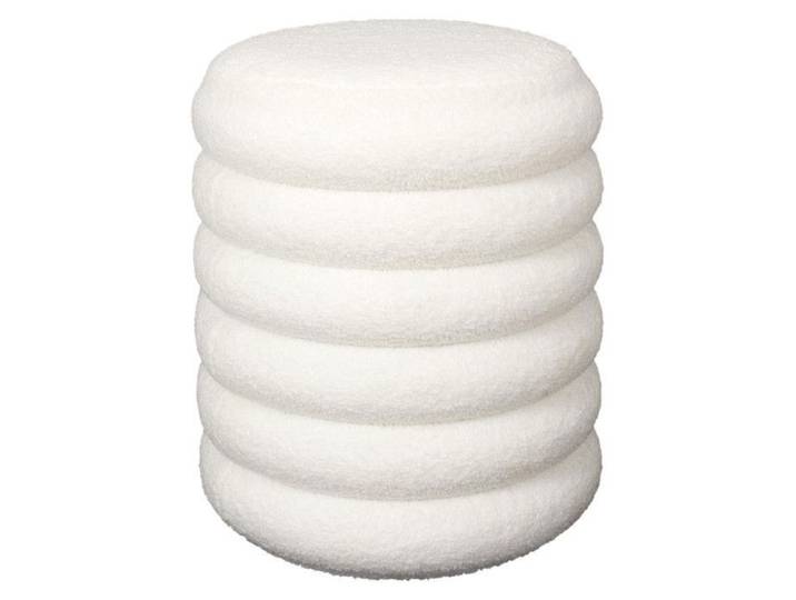 - Pouf-Coffre Ø37cm Matelassé Blanc