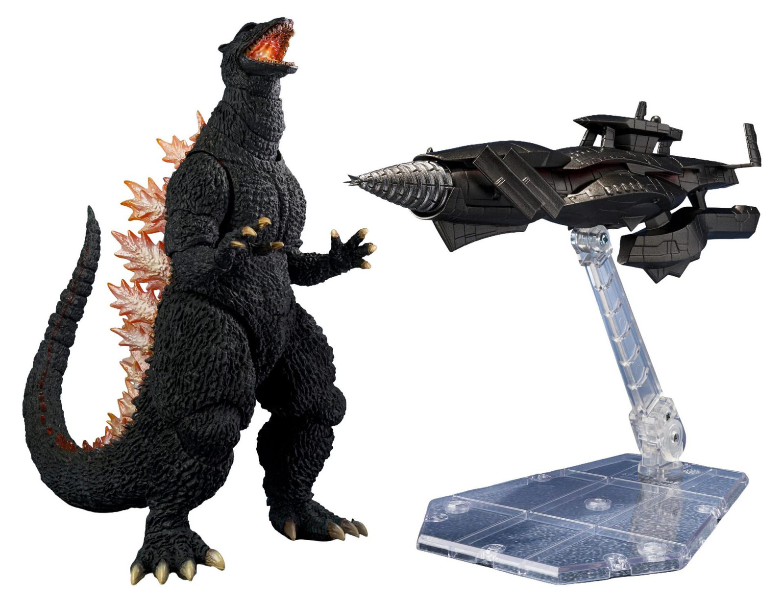 Bandai Tamashii Nations S.H.MonsterArts Godzilla: Final Wars actiefiguur, Godzilla Heat Ray versie versus New Gotengo, 16 cm