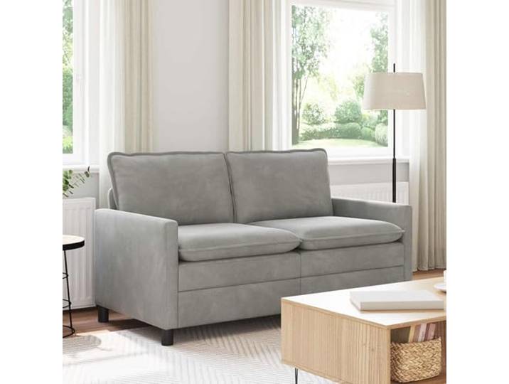 ZQQLVOO Sofa Hellgrau Samt 156 cm mit Metallrahmen Rechteckige Form, Ergonomisches Design, Pflegeleicht, Einfache Montage für Wohnzimmer