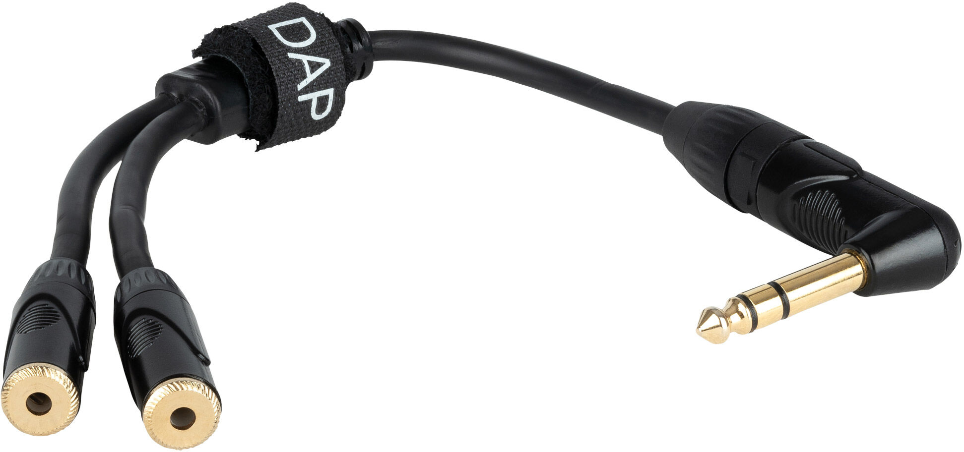 DAP Audio Fla5 – Rechtwinkliger Stereo-Stecker Auf 2 Stereo-Miniklinkenbuchsen, 0,3 M, Schwarz