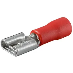 Flachstecker, weiblich, 6,3mm, rot