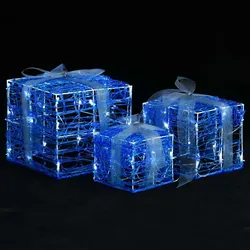 vidaXL LED-Geschenkboxen 3 Stk. Weihnachtsdekoration Kaltweiß