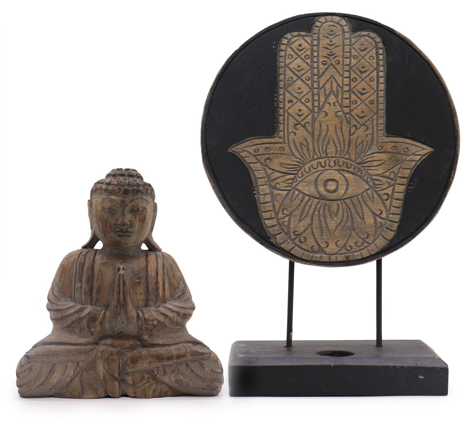 Ancient Wisdom Buda Feng Shui Set Hamsa Grijs voor op tafel