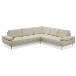 ComfortPlan Ecksofa Bristol Leder Weiß