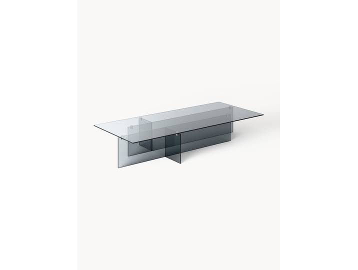 Grande table basse en verre Anouk, larg. 160 cm