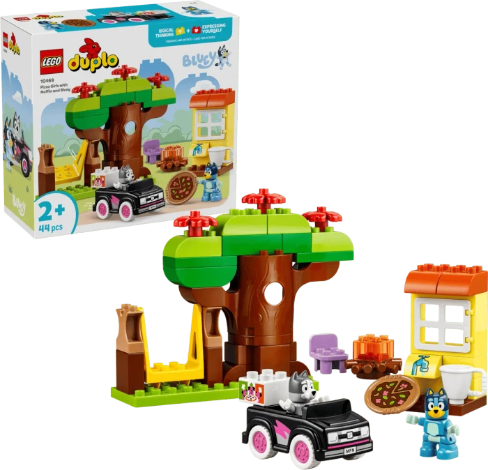 LEGO DUPLO Bluey 10469 Pizza-Schwestern mit Muffin und Bluey