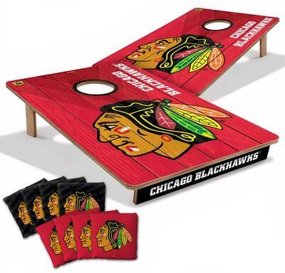 Skip's Garage Chicago Blackhawks NHL Tailgate Cornhole Board Set