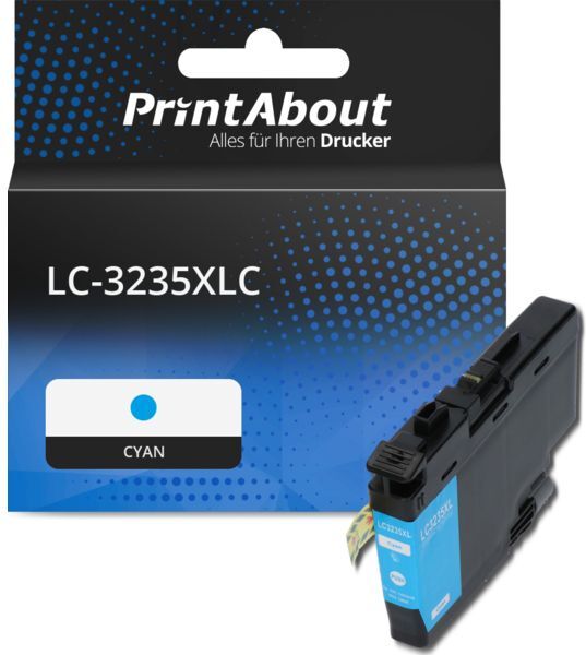 PrintAbout Druckerpatrone kompatibel mit Brother LC-3235XLC - Cyan - Hohe Kapazität