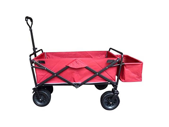 BDSDFSA Campingwagen, Funktions-Einkaufswagen Outdoor-Camping-Strand-Pull-Truck mit 4 Rädern