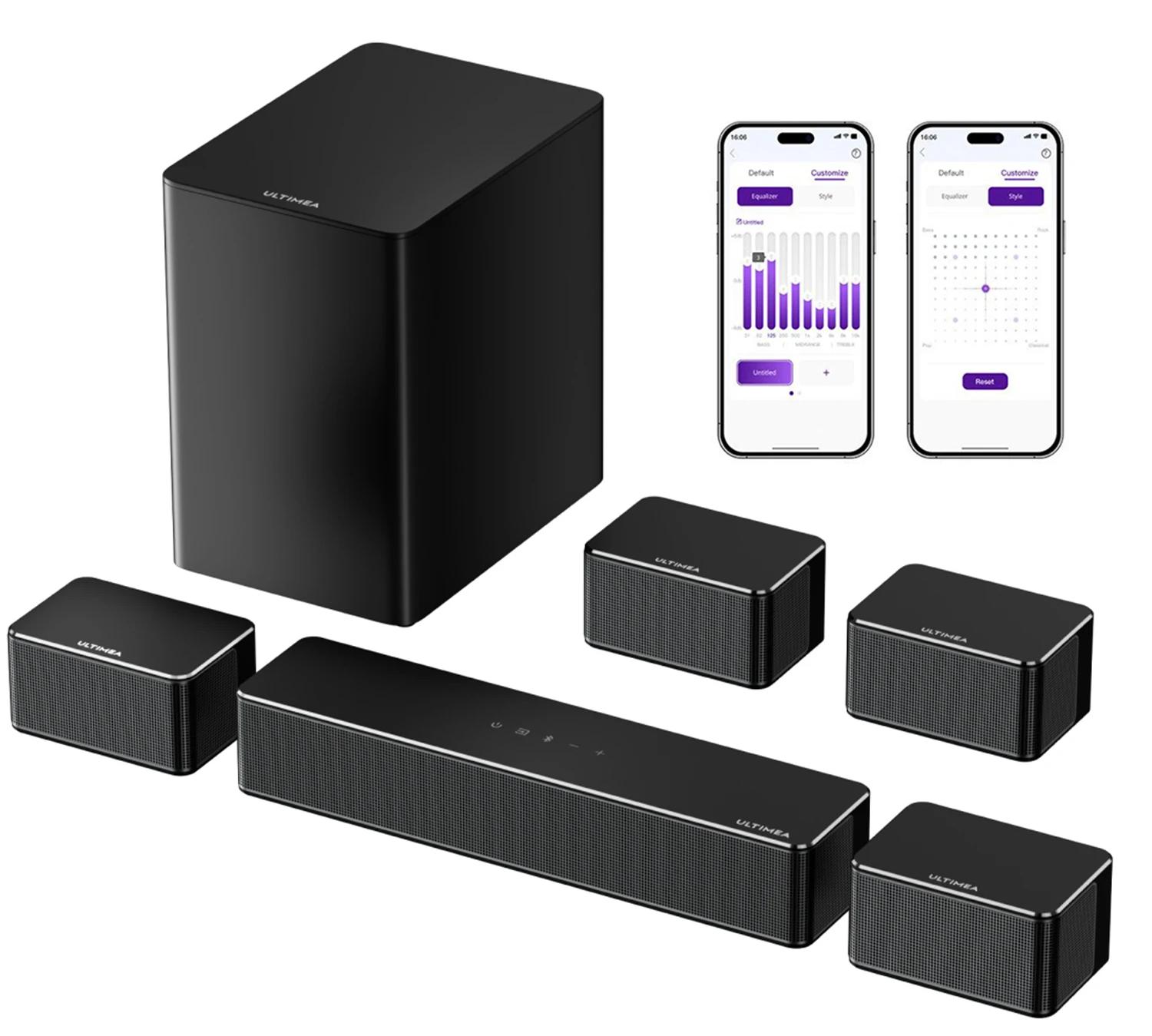 Soundbar - Poseidon D70 - 7.1-Surroundsound mit Subwoofer und 2 Rücklautsprechern - 410 W - Bluetooth 5.3 - HDMI/optisch - EU-Stecker