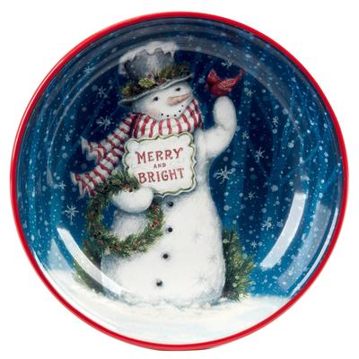 "Certified International Snowman Greetings 128 oz. Serving/Pasta Bowl 13"" x 3"" - 13"" Diameter x 3"""