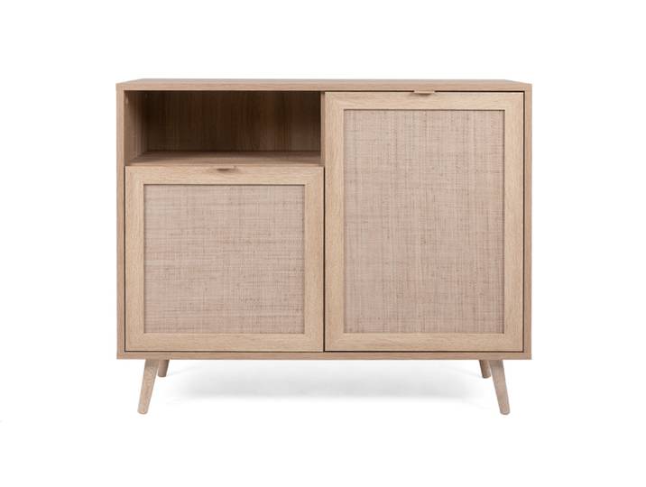 Finori Bali 01A Kommode Holzwerkstoff Sonoma Eiche/Rafia Geflecht