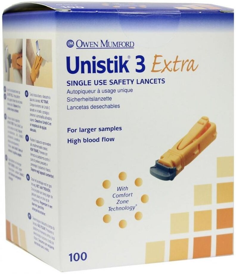 Unistik 3 Extra Eindr.tiefe 2,0 mm Stechhilfe 100stk