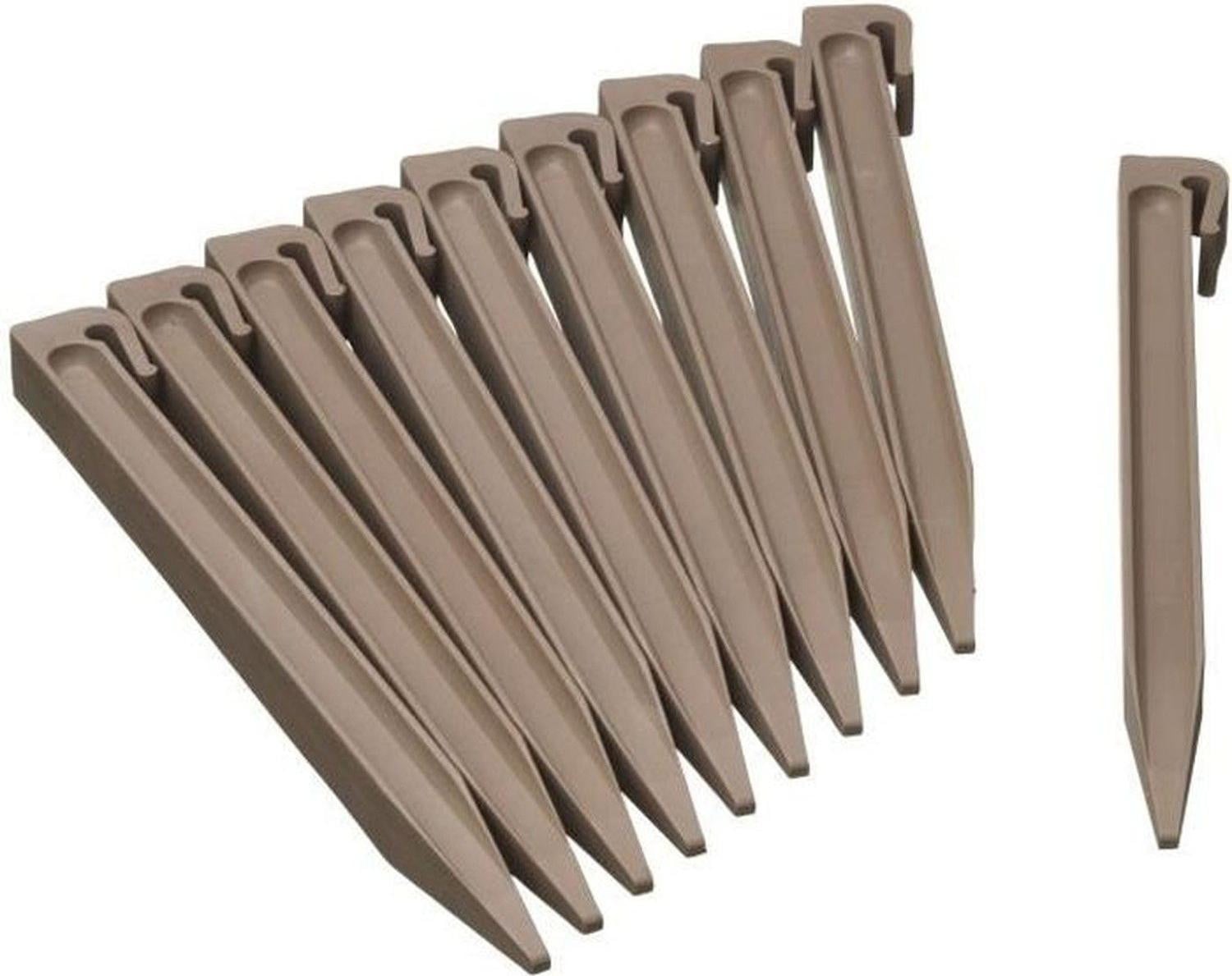 Nature Polypropylene tuinrand verankering - Taupe beige - H 26,7 x B 1,9 x D 1,8 cm