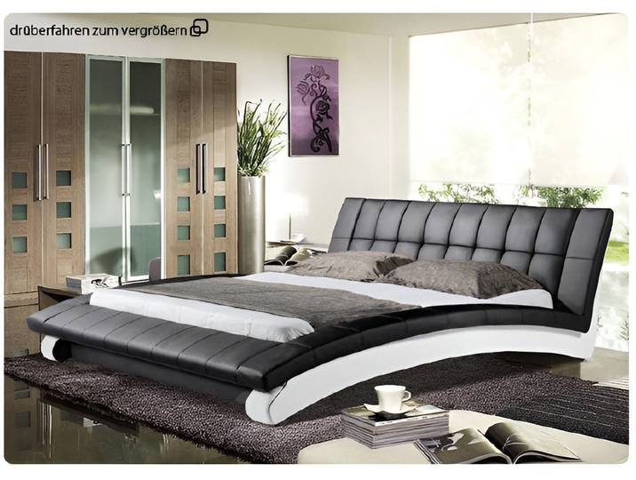 JVmoebel, Wasserbett Bett MICHA aus Leder mit Matratze und modernem Design
