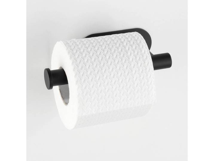 home24 Wc-rolhouder Orea II roestvrij edelstaal zwart 16 x 4 x 7cm