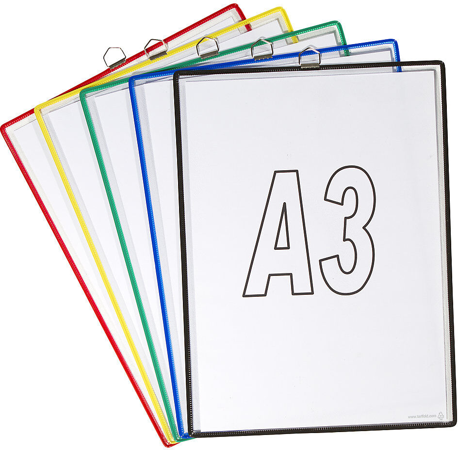 Hänge-Klarsichttasche, für Format DIN A3, farblich sortiert, VE 10 Stk Tarifold