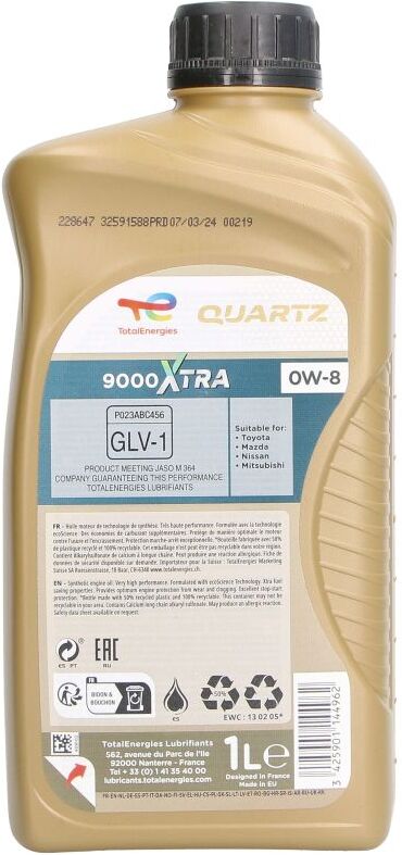Motoröl TotalEnergies 2228647 Quartz XTRA 0W8 1L