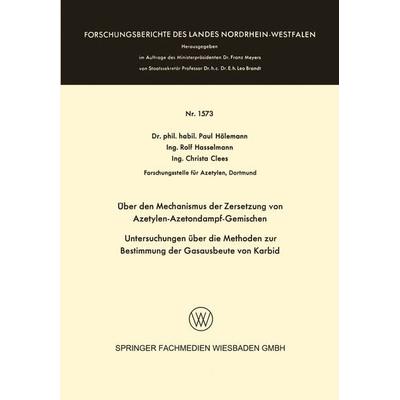 Über den Mechanismus der Zersetzung von Azetylen-Azetondampf-Gemischen, Taschenbuch von Paul Hölemann, VS Verlag für Sozialwissenschaften,