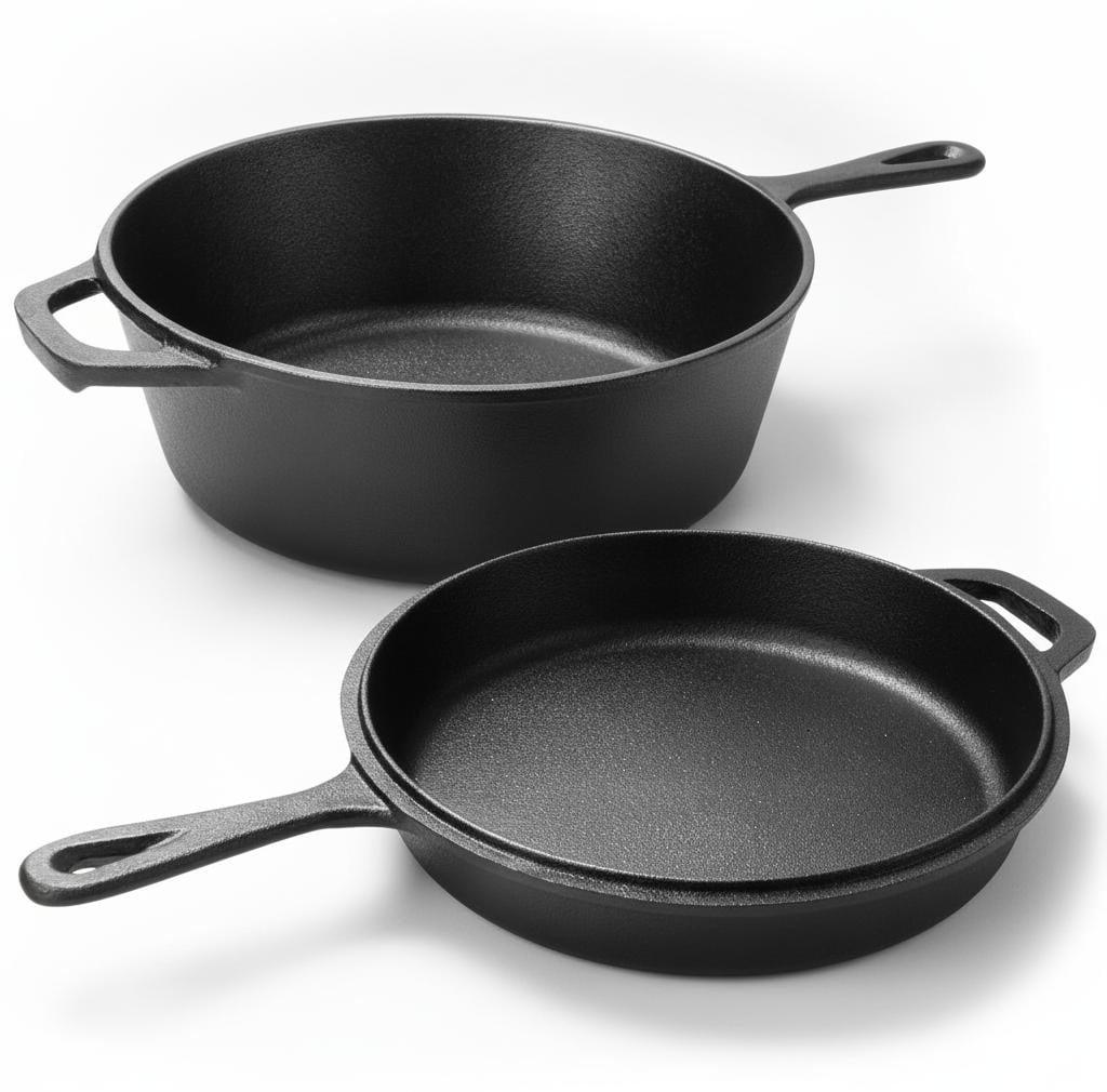 JL Keuken 2-in-1 gietijzeren pan 26 cm voor inductie en gas
