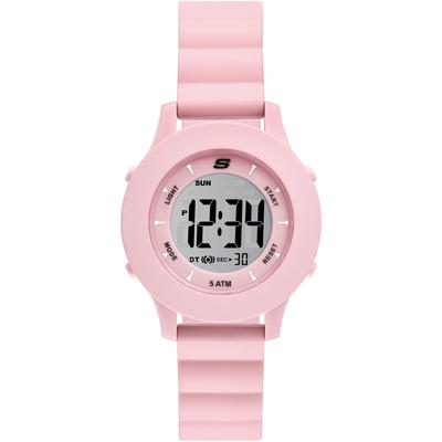 Chronograph SKECHERS "ROSENCRANS", rosa (rosa, weiß, grau), Armbanduhren, Kinder, rosa, Chronograph, Quarzuhr, Armbanduhr, Kinder, Jugendliche, digital, Silikonarmband